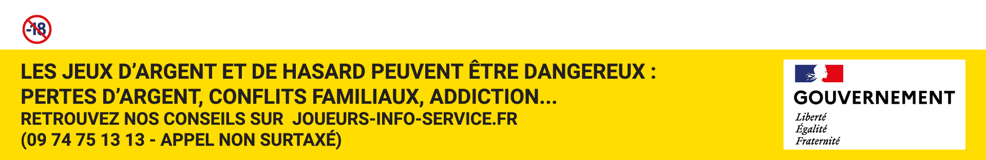 Les jeux d'argent et de hasard peuvent être dangereux : pertes d'argent, conflits familiaux, addiction...